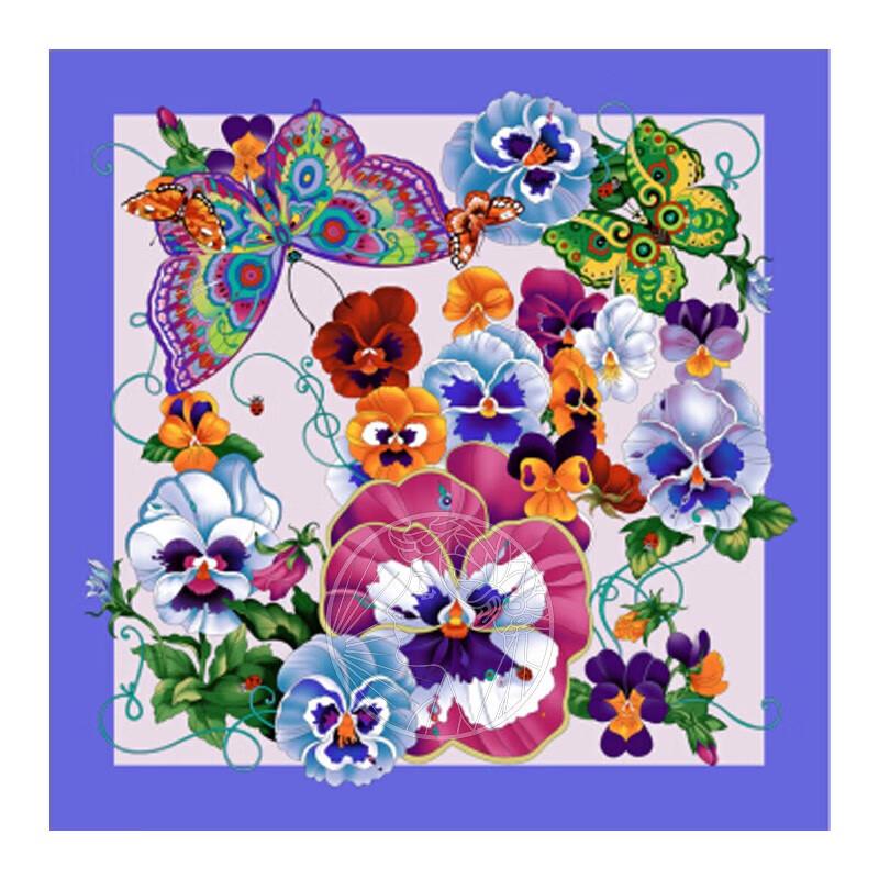 ITARORA Butterfly Floral Silk Scarf & Umbrella Gift Set