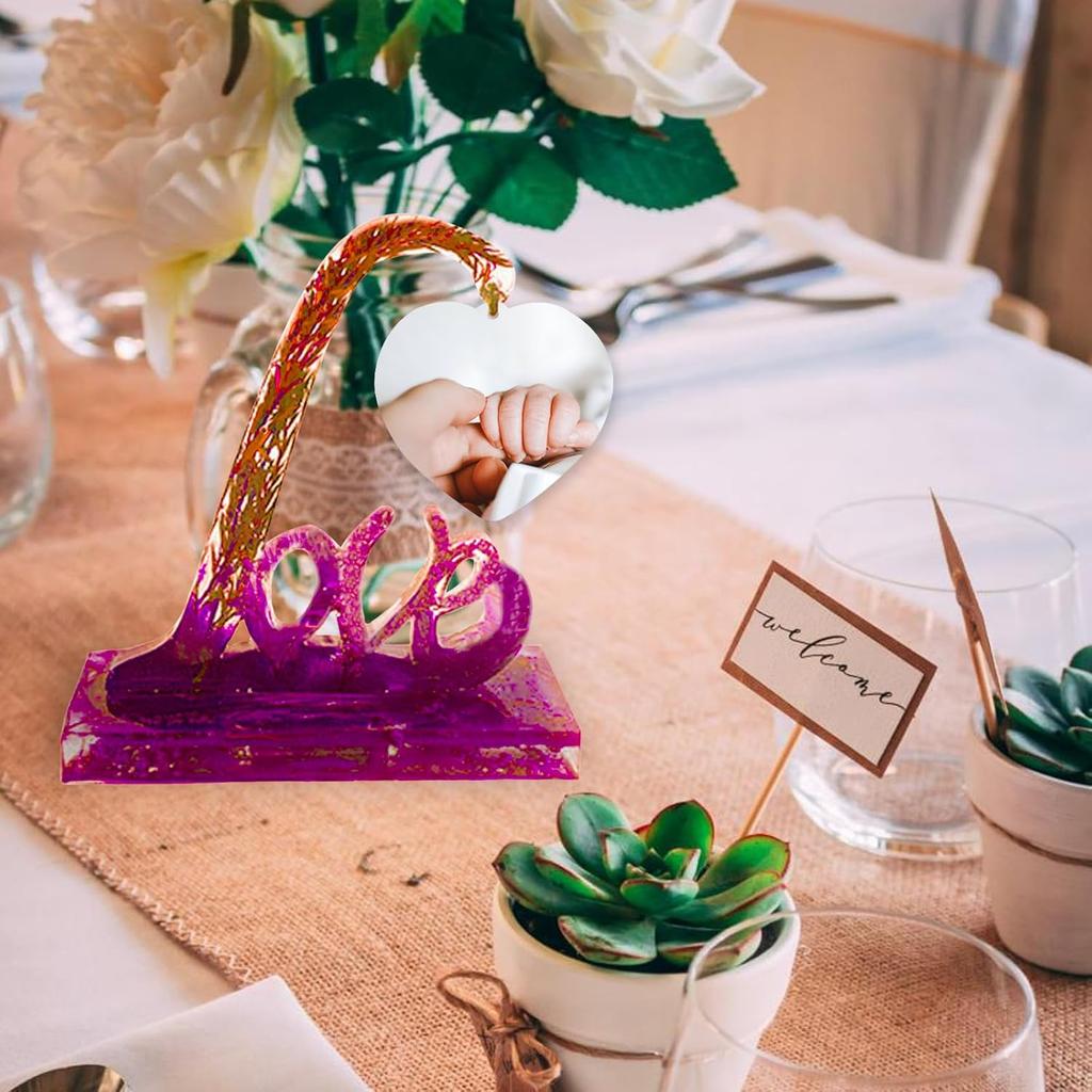 Large Picture Frame Resin Molds, Silicone Molds for Epoxy Resin, Heart and Stand Epoxy Casting Mold for DIY Photo Frame Art Craft Home Decor Wedding