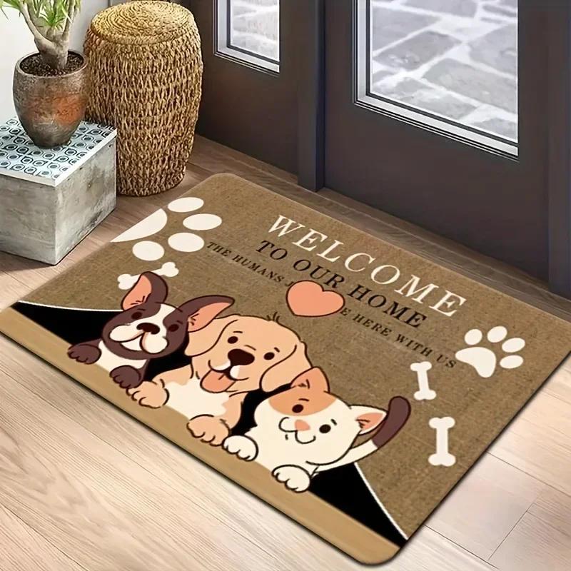 1PC Cute Dachshund Door Mats Kitchen Rugs Non-Slip Pop Arts Design Living Room Rugs Bath Mat Carpet for Home Sink Laundry Decor