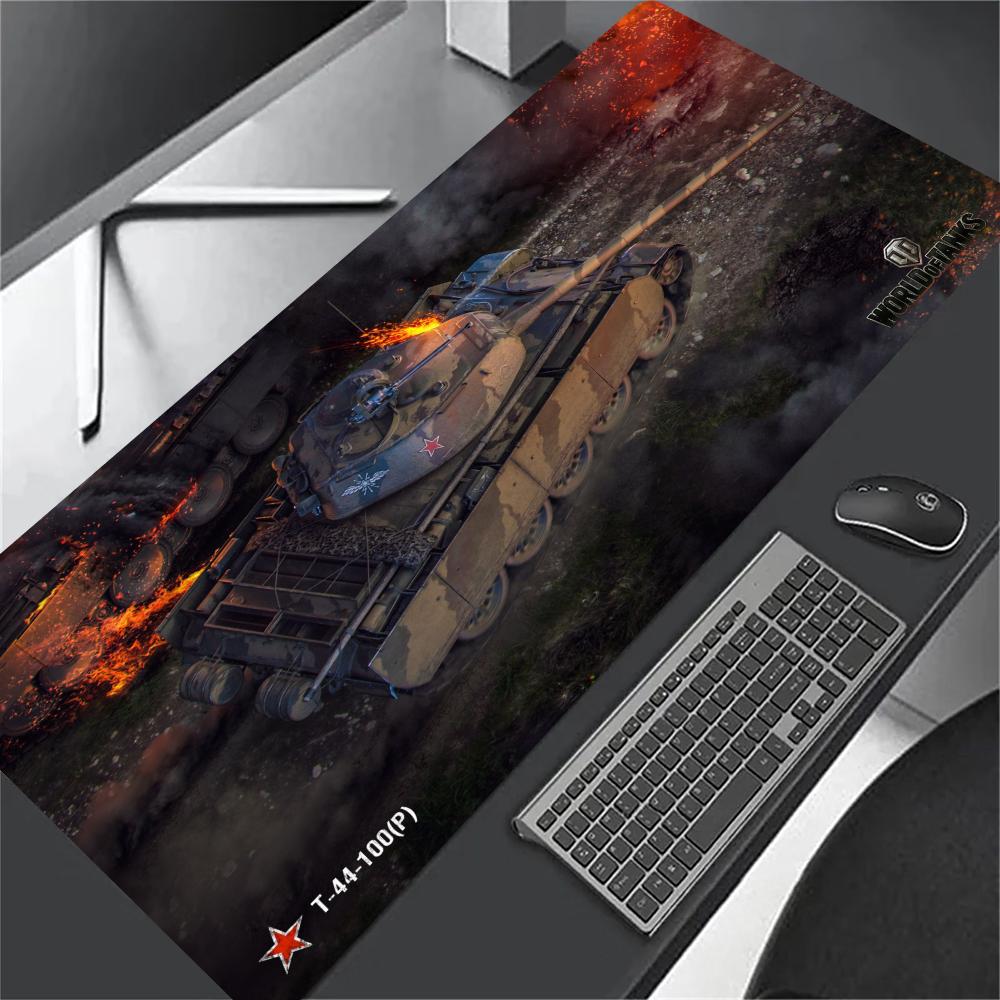 World of Tanks XXL Large Gaming Mouse Pad Black Desk Mat Non-Slip Keyboard Mousepad Stitched Edge Computer Office Table Cushion
