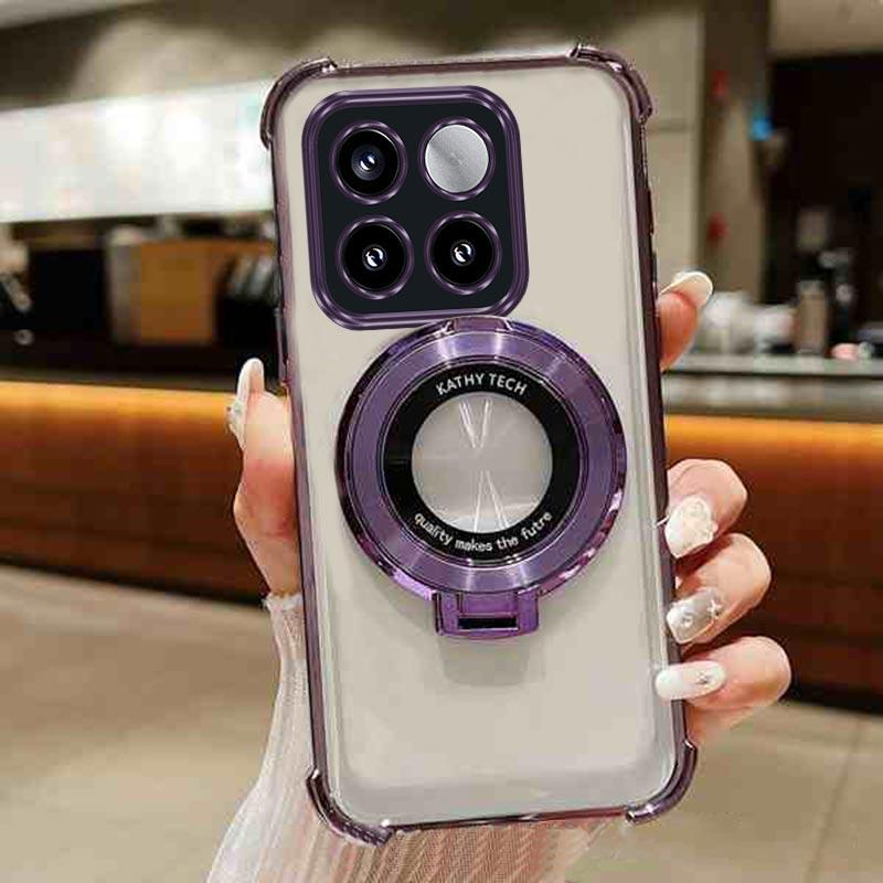 Magnetic Stand Holder Phone Case For Motorola G87 G 87 Cases Plating Clear Soft Silicone Shockproof Back Cover For MOTO G77 G67