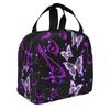 Bling Galaxy Purple Butterfly Print Portable Lunch Boxes Waterproof Thermal Cooler Food Insulated Lunch Bag Kids School Children