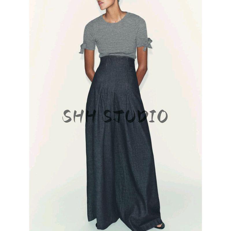 Autumn New Women's Clothing French Lazy Style Bowknot Decoration Ribbed Round Neck Short Sleeve Knitwear 6427118