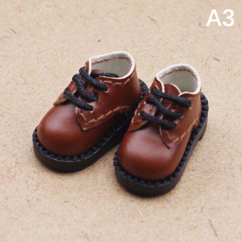 Ob11 Dod 1/12 Bjd Doll Shoes Casual Hand-Made Faux Pu Leather Doll Shoes