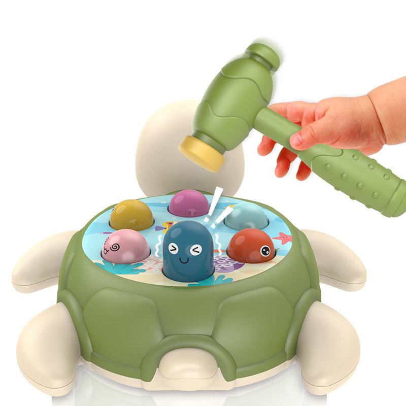 Montessori Turtle Baby Toys Learning Game Educational Puzzle Gift For 0 6 12 24 Months Toddler Noise Maker With Hammer
