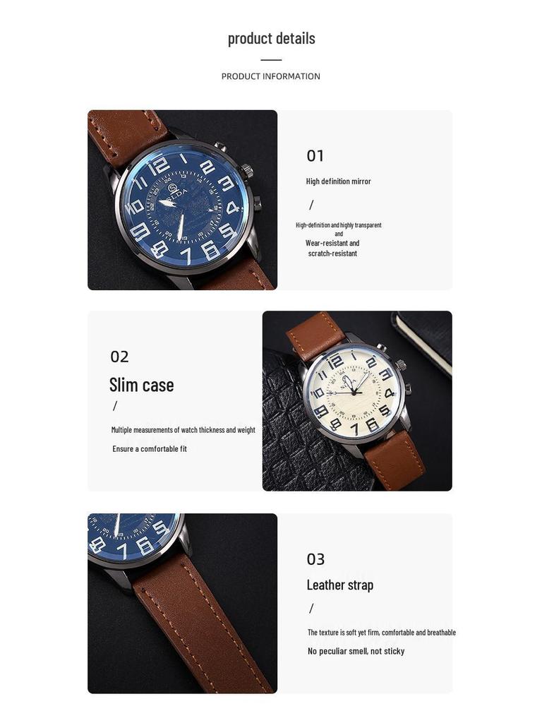 Men’s Retro Digital Quartz Watch: Fashionable Business Belt & Casual Style for Students