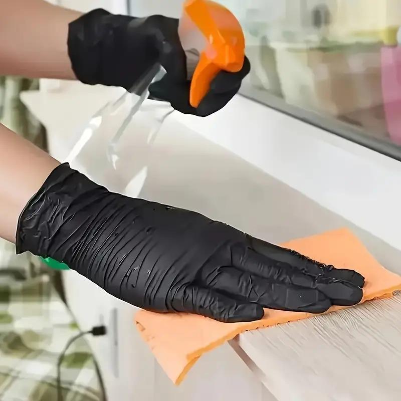 Mănuși Nitril Negre Reutilizabile Impermeabile și Antiderapante Mănuși de Curățat Bucătăria pentru Lucru Consumabile de Curățat Mănuși de Unică Folosință