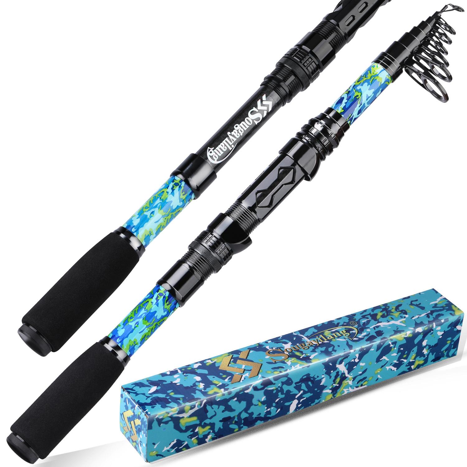 

SOUGAYILANG Спиннинговая удочка 1,8-2,7 м Портативная карбоновая удочка 6-9 секций удочка 1.8M