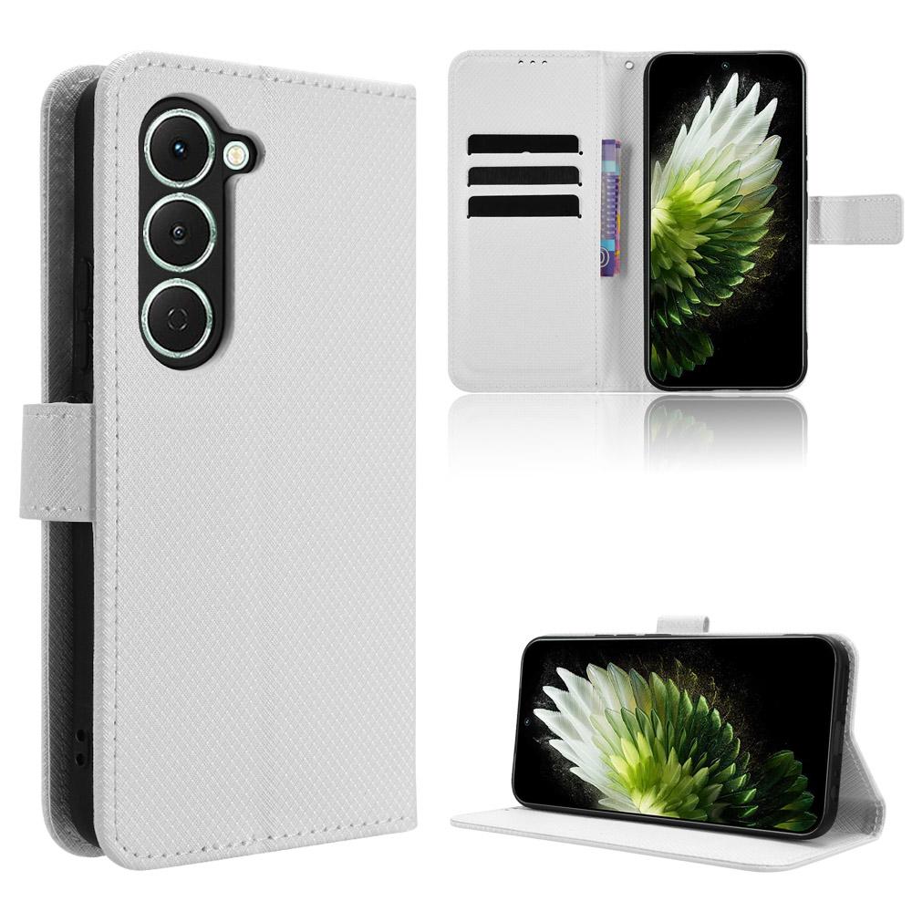 For TECNO Spark 40 Pro 4G Leather Wallet Case with Strap Diamond Texture Phone Cover