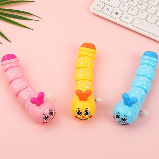 Wind-up Caterpillar Toy Cartoon Caterpillar Crawling Toy Toddlers Boys Girls Educational Interactive Spring Clockwork Animal Toy