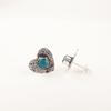 Blue Apatite Gemstone 925 Sterling Silver Jewelry Handmade Stud Earrings 0.6" EE-143-11