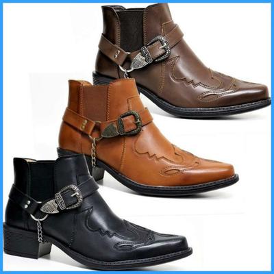 Herrenmode Knöchel Cowboy Biker Stiefel Westernstiefel