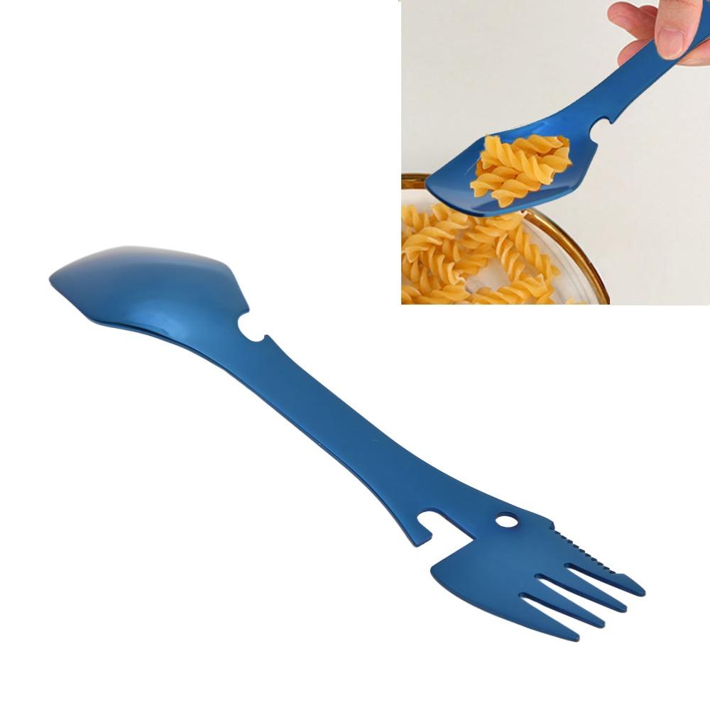 Premium Spork Fork Spoon Stainless Steel Blades Wrench Bottle Opener Wrench Home Kitchens