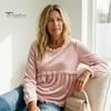 Autumn Outfit Women Fall O-Neck Shirt, Loose Fit Casual Fringe Blouse, Solid Long Sleeve Pullover Color Ruffle Top with Tassels Shirt