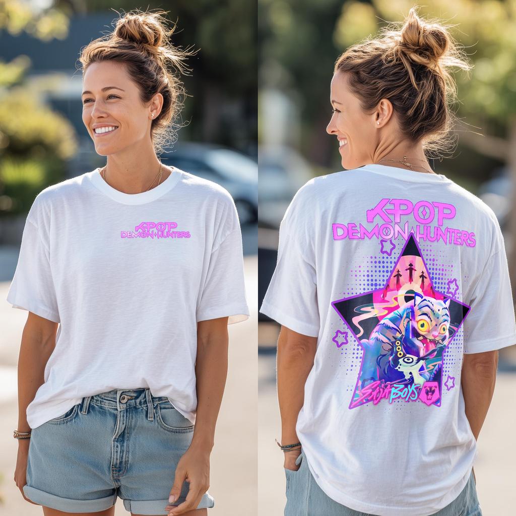 Kpop Dämonenjäger T-Shirt Vaporwave Anime Grafik T-Shirt Weich Unisex Streetwear Demon Slayer Stil Kpop Shirt Geschenk für Fans