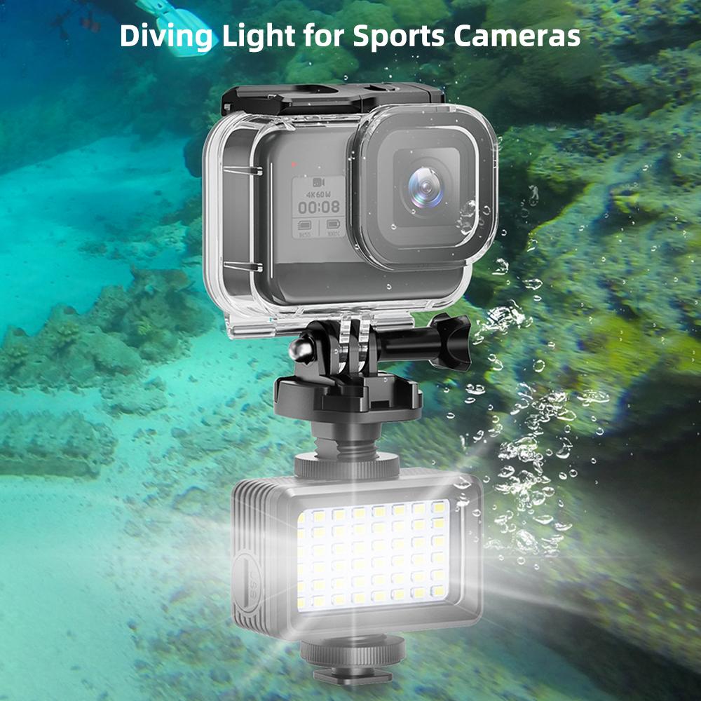 Waterproof Fill Light LED Diving Light 2700K-9000K Bi-color Temperature Mini LED Video Light Underwater 40M Built-in Battery for Underwater Photograp