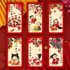 6pcs Oil Painting Style Chinese New Year Red Envelopes Traditional Red Pocket  Lunar New Year Gifts