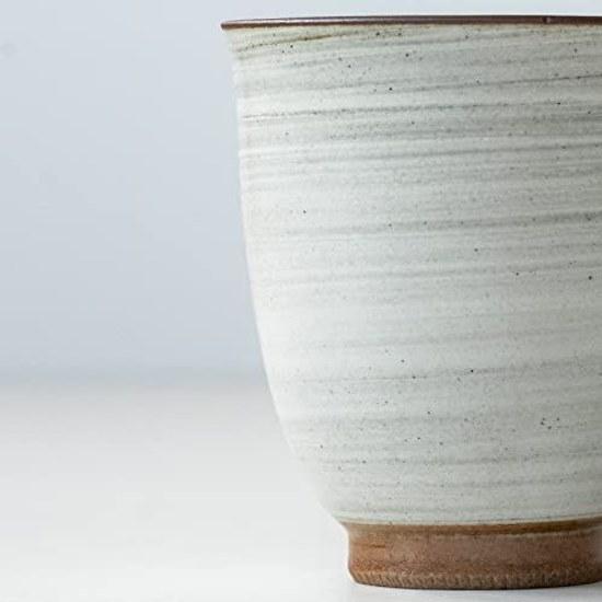 Saikaitoki Hasami Ware Tea Cup Large Earthenware White Made Japan 74036