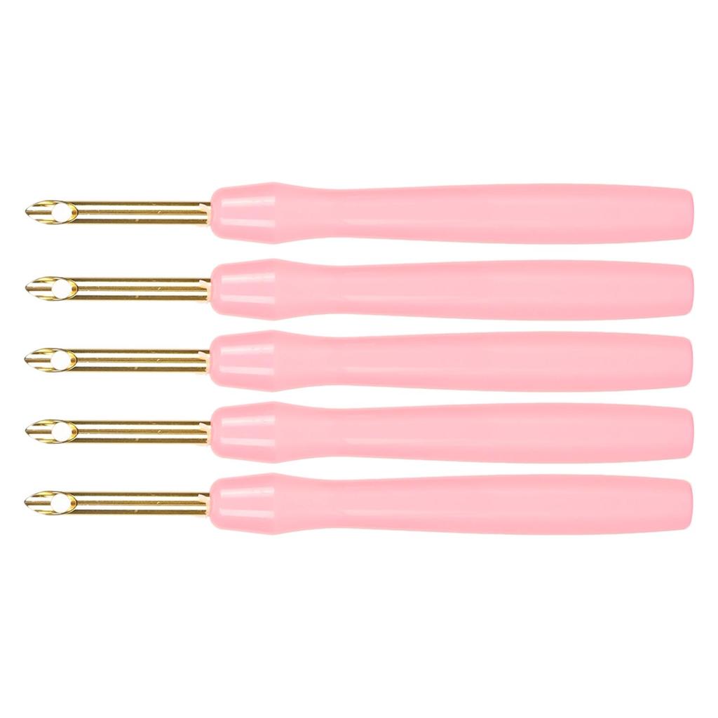 5pcs Punch Needle Ergonomic Handle 5.0mm Punch Needle Pen for Sewing Embroidery Craft Pink