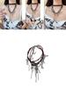 Gothic Cross Layered Necklace Trendy Tassel Choker For Summer Gift Alloy Plated