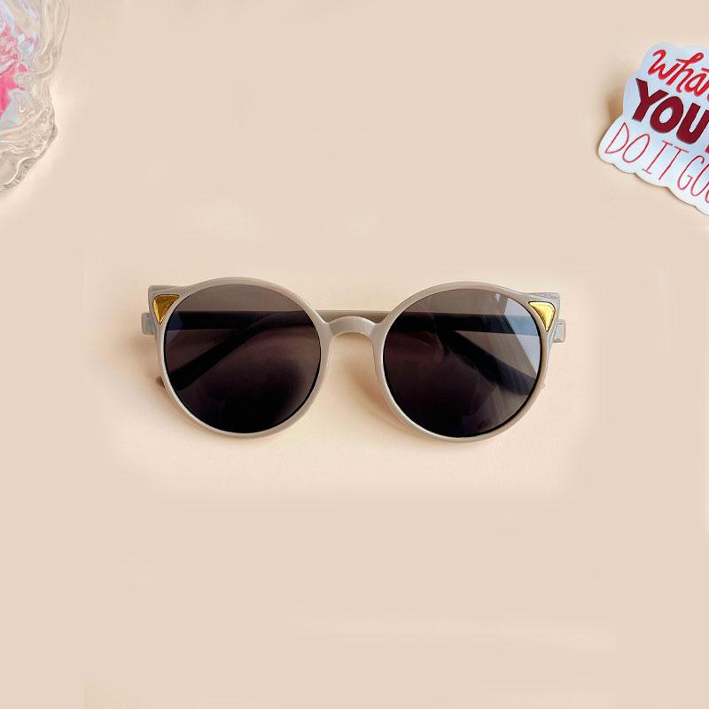 

New Girls Cute Animal Cartoon Ears Sunglasses Outdoor Sun Protection Children Fashion Vintage Sunglasses Protection Classic Kids кофейный