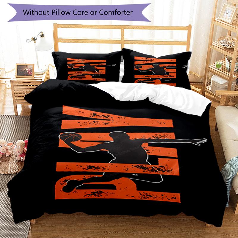 3pcs Basketball Bedding Set Duvet Cover Closure Includes 1 Duvet Cover & 2 Pillowcases, Soft and Comfortable for All Seasons.
