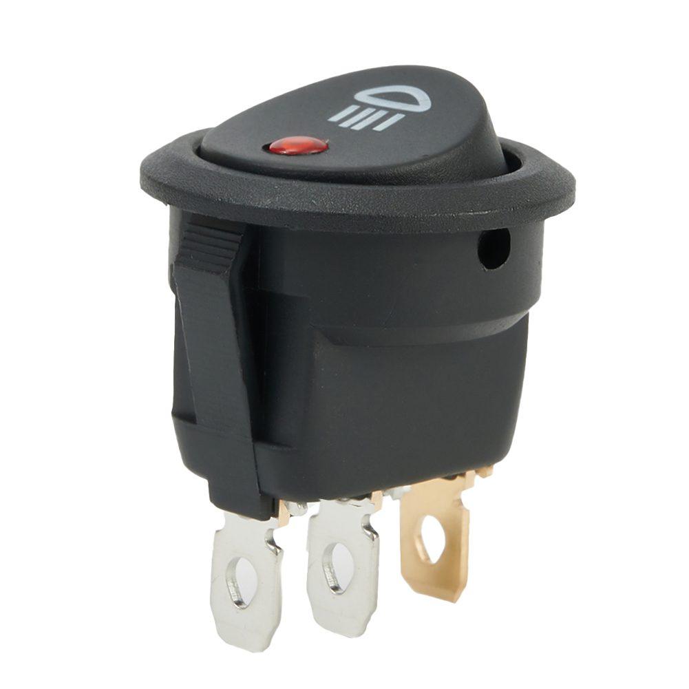 5/10 buc mașina pornit/oprit comutator basculant rotund 12V 20A LED roșu ceață lampă simbol 3 pini auto van camion barcă accesorii piese