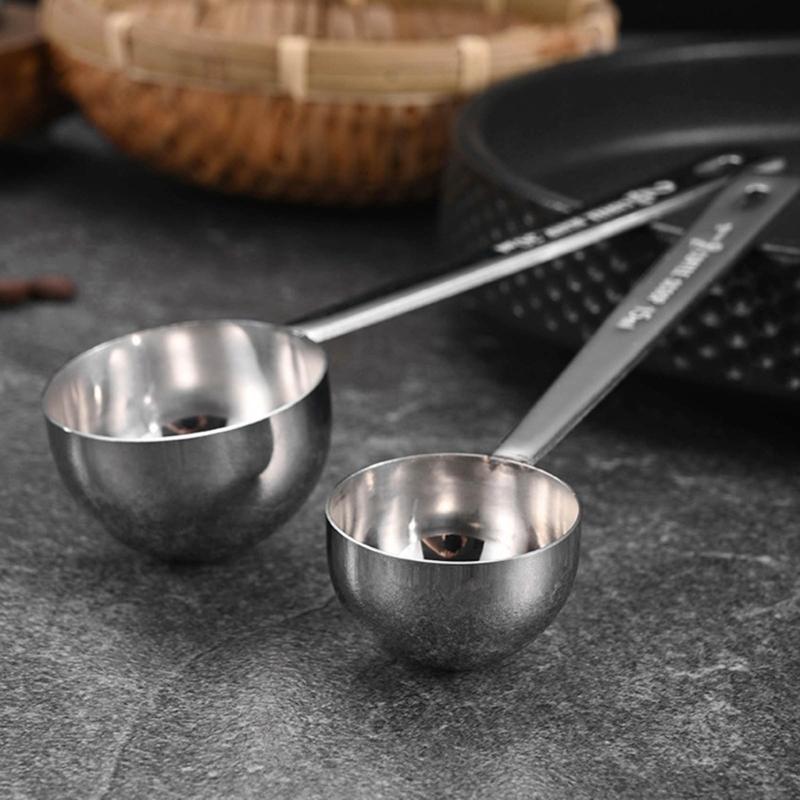 Steel Measuring Spoon Practical Measuring Spoon Long Handle Functional Steel 15/30ML Measuring Spoon