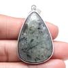 Pendant Black Rutile Gemstone Valentine'Day Ethnic Silver Jewelry 2"
