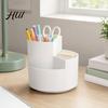 Multi-compartment Pen Holder 360 Degree Rotating Holder, Large Capacity Office Desk Organizer Desktop for School Home Storage Makeup Brush