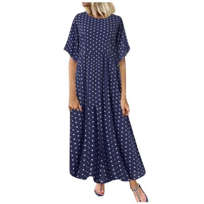 Vintage Art Sleeve Dress Womens Fashion Lightweight Loose Dress