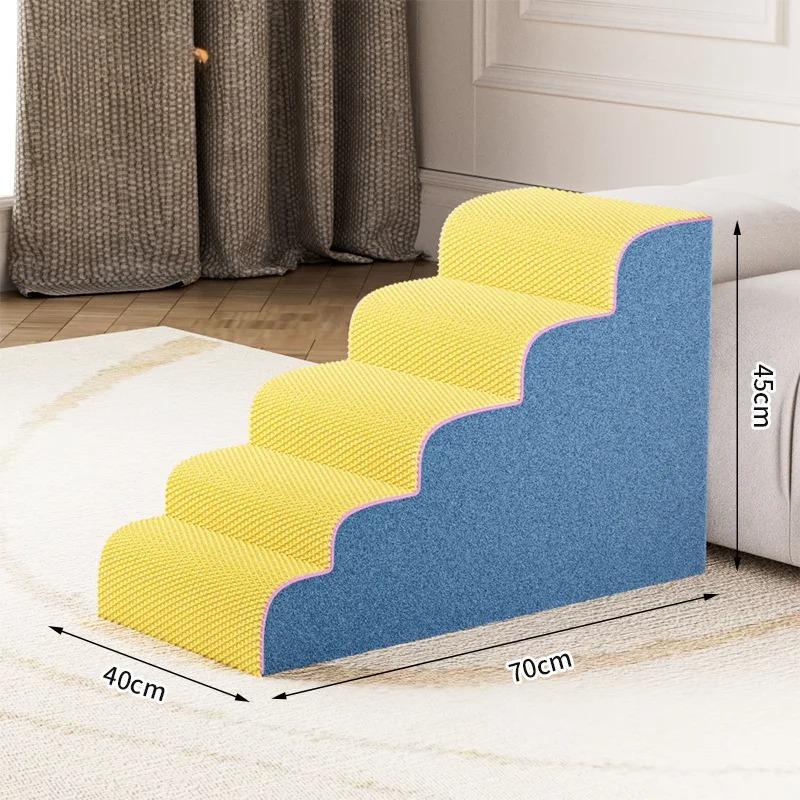 3/4/5 Puppy Stairs Foam Pet Secure Stairs Ramps Non-Slip Ladder Dogs Pets Protect Older Dogs Pet with Joint Pain Sofa Bed Ladde