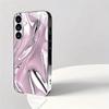 Purple water ripple pattern electroplated glass phone case, suitable for Samsung S26/S25/S24/S23/S22/S21/S20 and other models.