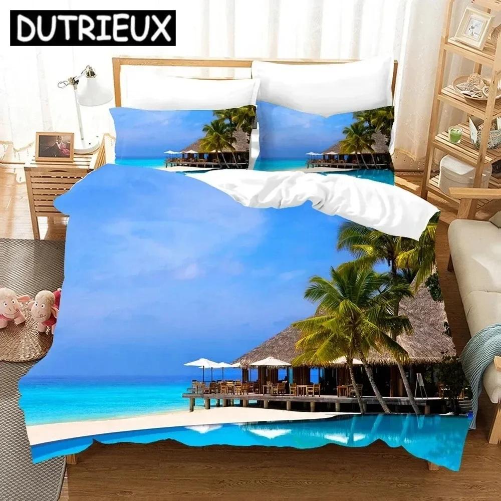Luxury New 3D Print Summer Scenery Bedding Set Single Twin Double Queen King Cal King Size Bed Linen Set