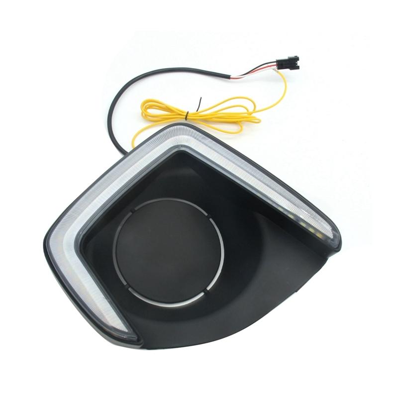 LED Daytime Running Lights For Suzuki Jimny 2012-2018 DRL Turn Signal Fog Lamps, White+Yellow+Blue Light-A58X
