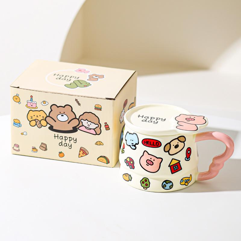 

Cute Cartoon Animal Mug Creative Ceramic Cup Souvenir Birthday Gift Girl Breakfast Cup Coffee Cup 301-400ml