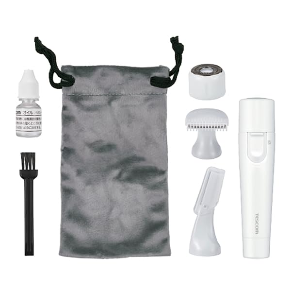 Tescom Face Shaver and Body Shaver, Battery-Operated, Washable, Authentic Product, TK351B-W