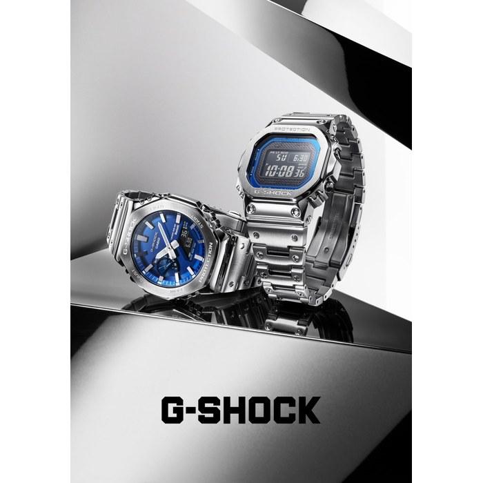 Casio G-Shock GM-B2100AD-2AJF Men's Watch, Silver/Blue, Bluetooth, Solar Powered