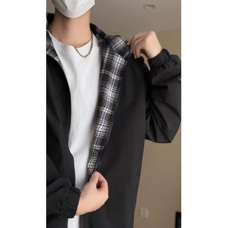 New Spring Autumn Mens Vintage Designed Plaid Patchwork Jacket Collarless American Style Lapel Couples Coat