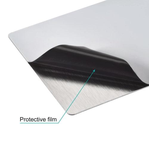 uxcell Blank Metal Cards, Plated 201 Stainless Steel Sheets, 80x50x0.4mm, Silver Tone, Pack of 5