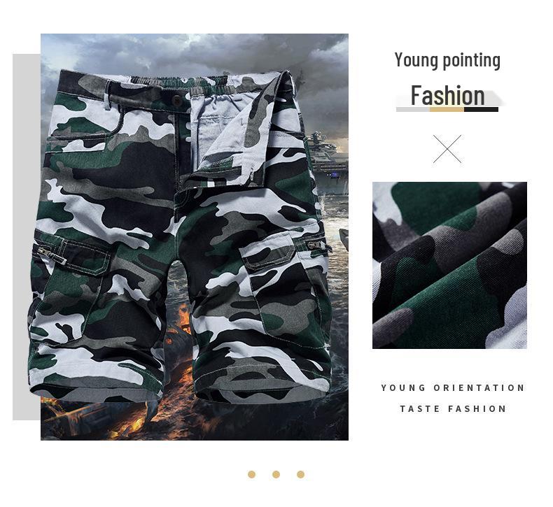 Summer Men's Camouflage Casual Five-Point Work Shorts - European Size, Loose Fit