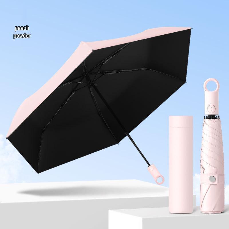 Fully Automatic Five-Fold Umbrella with Black Glue Sunscreen, UV Protection, and Dual-Use for Rain or Shine