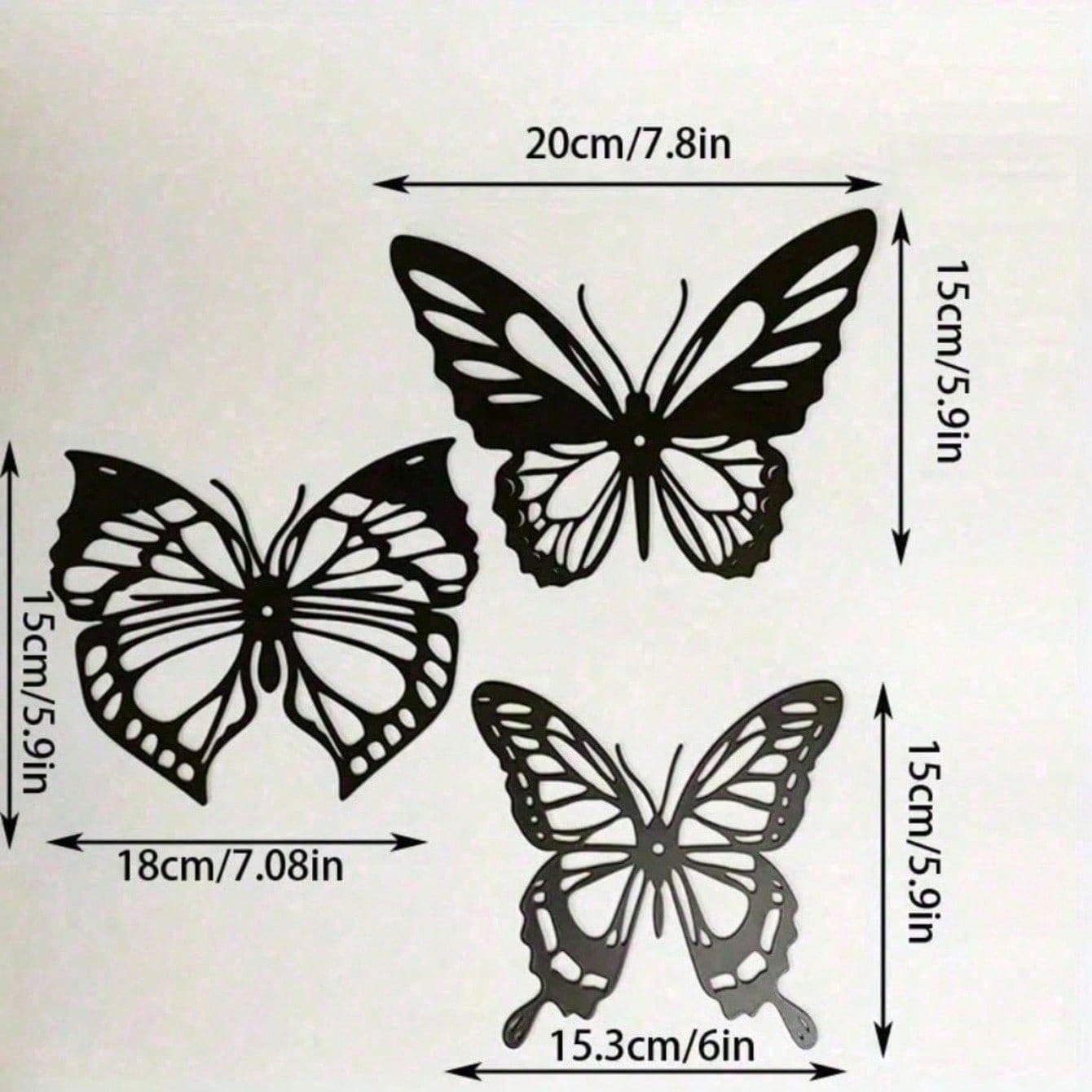 

Vintage Butterfly Metal Wall Art Set Rustproof Home Decor Gift TY4147 різнокольоровий