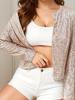 2025 Spring Women's Sequin Cardigan: Versatile Casual Solid Color, Round Neck, Long Sleeve