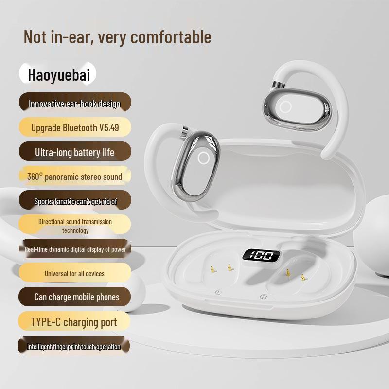 Cross-border Hot Selling Open-ear Wireless Bluetooth Earbuds with Ultra-long Battery Life for Gaming, Sports, and HD Calls