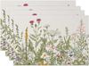 Vintage Herbs Wild Flowers Placemats Set of 6, 12x18 Inch Floral Garden Plants Linen Fabric Place Mats Seasonal Washable Summer Botanical Table Mats F