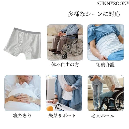 Chiloți pentru incontinență pentru bărbați, Pachet de 3, Absorbție 300cc, Deschidere frontală, Boxeri, Absorbante ultra-subțiri, Incontinență ușoară până la severă, Antibacterieni și Odo