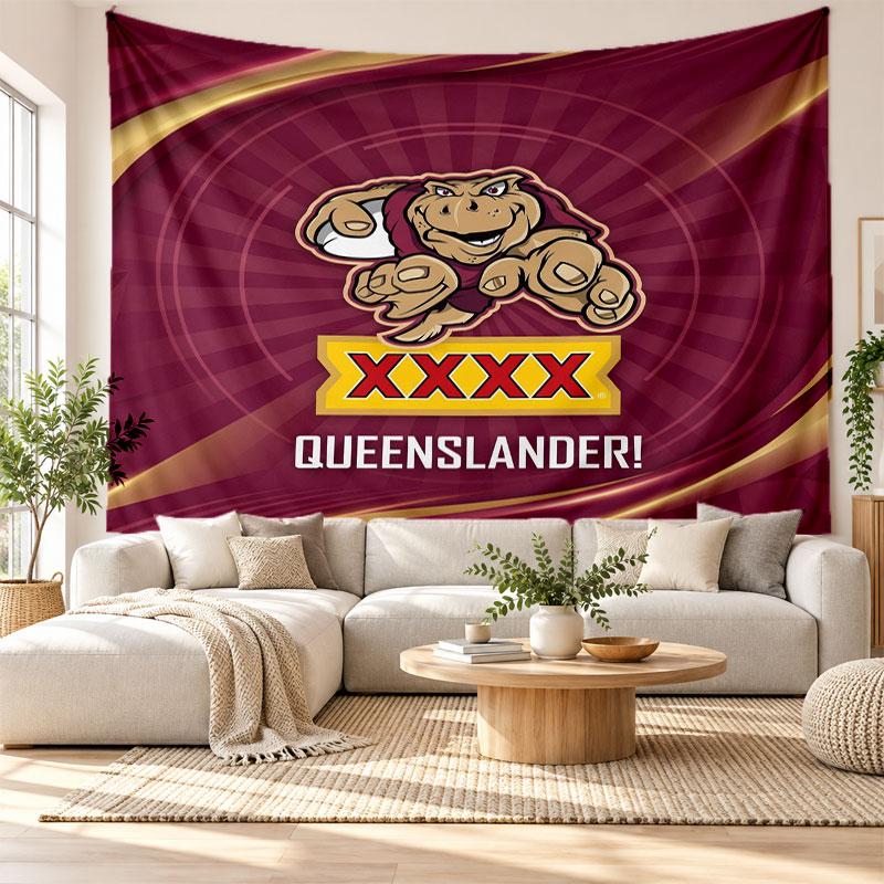 Queensland Maroons Wall Tapestry, Soft Fabric Wall Hanging, Decorative Backdrop For Bedroom Home Wall Art