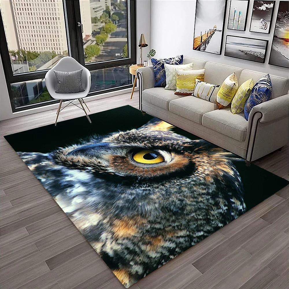 Urocza Sowa Seria 3D Kreskówkowy Dywanik do Domu Salonu Sypialni Sofy Kuchni Wycieraczka Dekoracja, Dywanik do Pokoju Dziecka Mata Podłogowa Antypoślizgowa