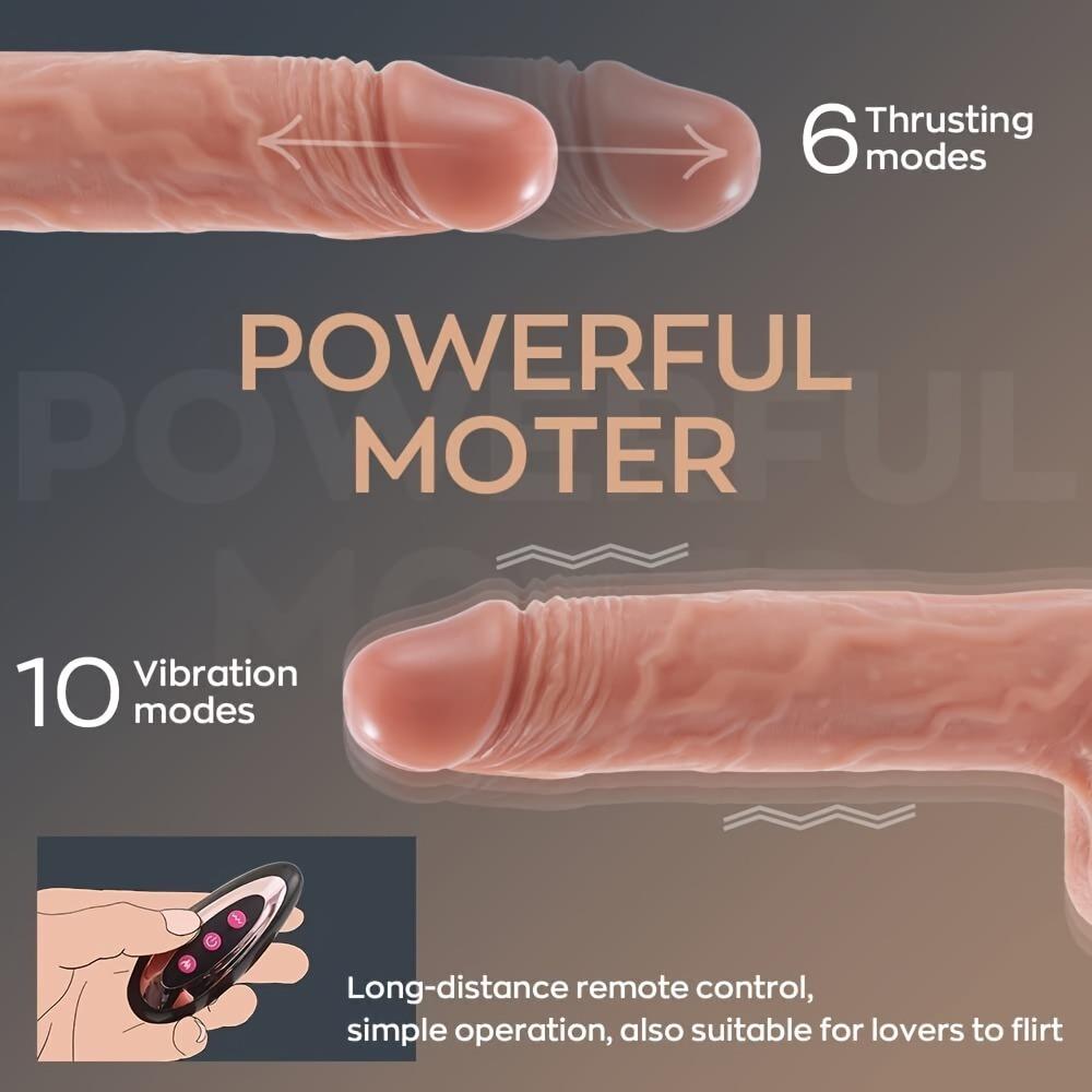 Liquid Silicone Electric Simulation Dildo Vibrator For Women Telescopic Vibrating Swinging Wireless Remote Control Heated Massage Stick Adult Sex Toy